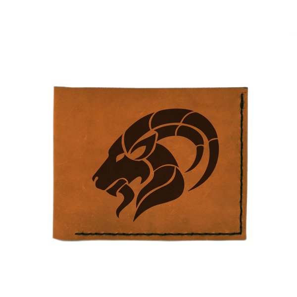 VietsWay Men's Goat Abstract -2 Handmade Natural Genuine Leather Trifold Wallet MHLT_05