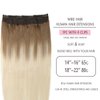 SURNEL Wire Hair Extensions Real Human Hair, 18inch 80g Ash Brown to Platinum Blonde, Invisible Wire Hair Extensions with Transparent, Seamless Fish Line Hairpiece(18,8T60)