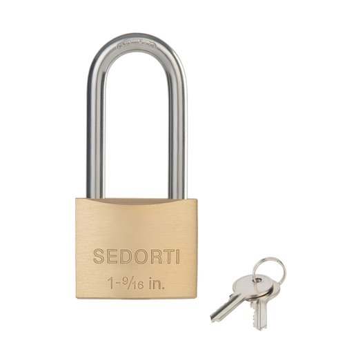 SEDORTI Outdoor Weatherproof Padlock with Stainless Steel Shackle and Solid Brass Body, Marine Grade Rustproof Long Lock for Sheds, Storage Unit School Gym Locker, Fence, Toolbox, Hasp Storage