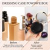 2 Pieces Empty Cushion Foundation Box Portable Cushion Puff Box Refillable Powder Puff Box Empty Powder Container with Sponge Powder Puff for Women Travel Vacation, Black, 0.5 oz