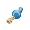Aspen Creative 24016 Blue Glass Lamp Finial in Solid Brass Finish, 2 1/2" Tall (1 Pack)