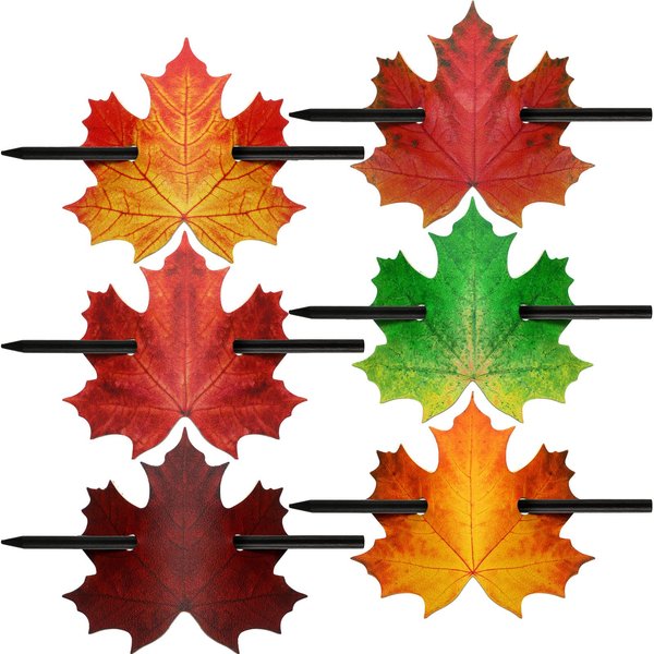 6 Pcs Leather Hair Clip with Stick Maple Leaf Leather Hair Barrettes Autumn Leaves Faux Leather Hair Autumn Whimsical Accessory Head Piece Colorful Leaves Hair Pins Ponytail Holders for Women Girls