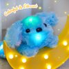 WEWILL 10'' Light up Blue Puppy Dog LED Stuffed Animal with Colorful Night Light Glow Soft Plush Toy Gifts for Kids on Christmas Birthday Valentines Day