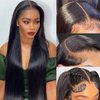 30 Inch Lace Front Wig Human Hair Straight 13x4 HD Transparent Lace Front Wigs Human Hair Pre Plucked with Baby Hair 180% Density Brazilian Virgin Straight Human Hair Full Frontal Wigs for Black Women