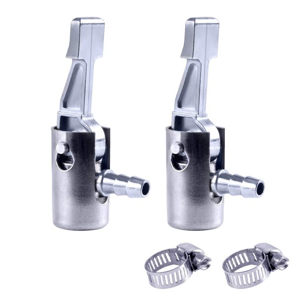 1/4"Lock On All Metal Air Chuck,Mini Air Compressor Portable Tire Inflator Tire Chuck, Hose End with Barb Connector for Hose Repair Inflate Chuck-2Pack
