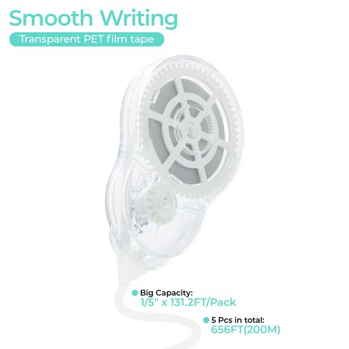M&G 5 pack Correction Tape，131.2 Feet correction tape, Total 656FT/200M, Easy to Use Applicator for Instant Corrections, Study Supplies and Office Products
