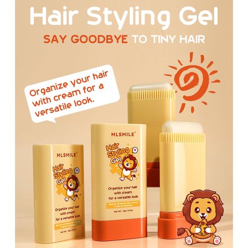 Hair Wax Stick for Kids Styling Gel，Built-In Comb Retractable Easy Styling Baby Hair Gel，No-Greasy Kids Hair Gel, Long Lasting Children's Hair Wax Stick, O.7oz Non-Stick Portable Hair Finishing Stick