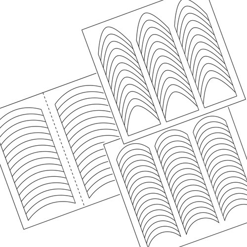 Keepzi 36 Sheets Easy Line French-Style Manicure Gel Nail Stickers, 1368 Pieces Slot-Type U Tip Stencils Nails Guides Strips Tape Guide Tool for Finger Toes and Moon Shape Nails Art Plastic Template