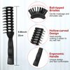 Patelai 3 Pieces Vented Hair Brush Vent Brushes for Blow Drying Quickly with Ball Tipped Bristles Anti Static Detangling Brush with Lightweight Grip and Control for Wet Short Curly Straight Hair