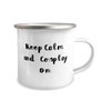 Reusable Cosplaying, Keep Calm and Cosplay On, Cosplaying 12oz Camper Mug From