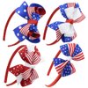 4th of July Headband Hair Bows for Girls Big Hair Bow Hair Accessories Fourth of July Accessories Independence Day Party Hair Decorations American Flag Star Design Red White Blue Headbands 1Pcs