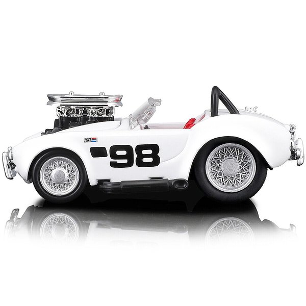 1964 Cobra #98 White with Red Interior 1/64 Diecast Model Car by Muscle Machines 15551wh