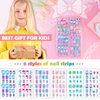 144 Pieces Press on Nails, Acejoz Summer Style Girls Fake Nails Stick on Nail Tips Children Full Cover Short False Fingernails for Boys Girls Kids Nail Art Decoration