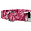 Country Brook Design® Pink Bone Camo Premium Dog Collar & Matching Leash Set - Military and Camo Collection with 16 Rugged Designs (1 Inch, Medium)