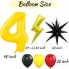 Red Black Yellow Number 4 Balloon Kit for Kids Party, 4 Balloon Cartoon Birthday Party Decorations, 4 Balloon Number for Kids Cartoon Birthday Party Decorations Supplies