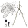 Akuoly Math Compass Geometry Drafting Compass Kit with Ruler Protractor Set Squares and More for Students Math Starters Drawing Circles