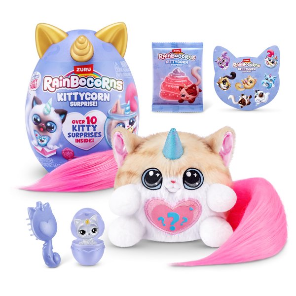 Kittycorn Surprise Series 3 (Norwegian Forest Cat) by ZURU, Plush Toy, Collectible Plush Stuffed Animal, Slime, Surprise Eggs for Girls