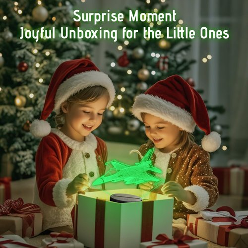 Anywin Warplane Night Lights,Kids Airplane 3D Night Light Bedside Lamp Fighter Toy Light 7 Colors Changing with Remote Control Best Christmas Gifts and Birthday Gifts for Boys Girls Kids Baby