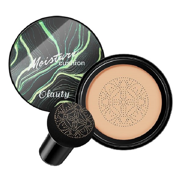 Air Cushion CC Cream Mushroom Head Foundation,BB Cream Makeup Foundation,Moisturizing Concealer,Long Lasting Full Coverage Waterproof,Even Skin Tone for All Skin Types (2# Natural, 20g)