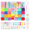 940Pcs Baby Hair Ties Set with Bow Hair Clips, Hair Accessories for Girl, Hair Rubber Bands Cotton Baby Hair Ties Elastic Hair Bands with Organizer Box, Ponytail Holders for Toddler Kids Girls