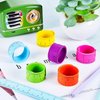 24 Pieces Ruler Slap Bracelets Bands Colorful Ruler Snap Bands Wristband for Kids Classroom School Prize Party Favors