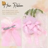 VOBOBE 2PCS Hair Bows for Women Girls Pink Tulle Hair Ribbon with Long Tail Satin Silk Hair Bow Hair Accessories Toddlers Teens Kids (Pink)