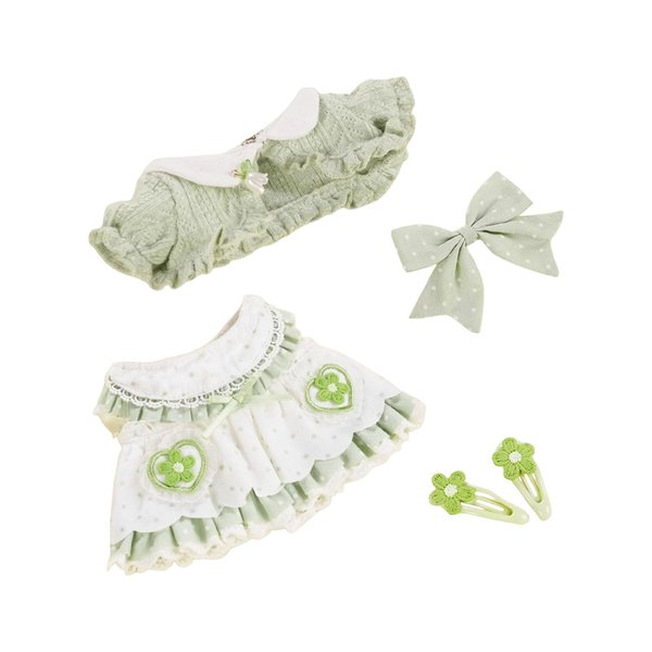 CALEMBOU 20cm Plush Doll Clothes Set, Cute Plush Doll Clothes for Anime Plush Soft Cotton Dolls and Stuffed Animals(Without Doll) (Spring-Green)