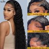 LDJOY Water Wave Lace Front Wigs Human Hair 13x4 Lace Frontal Curly Wigs for Black Women 180% Density HD Lace Front Wigs Human Hair Pre Plucked with Baby Hair Natural Hairline 18 Inch