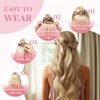 GOO GOO Wire Hair Extensions Human Hair, 17A/60A Ash Blonde mix Platinum Blonde Highlighted 14inch 75g, Invisible Wire Hair Extensions with Transparent, Seamless Fish Line Hairpiece