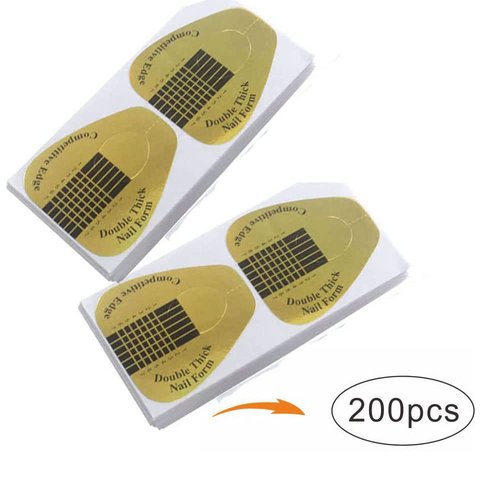 VNC 200Pcs Acrylic Nail Forms Sticker, Thick Nail Art Tips Extension Forms, Nail Extension Tips for Beauty and Salon Nail Art Accessories