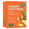 Premium Deep Cleansing Foot Pads, Ginger Foot Pads, Premium Ginger Powder & Bamboo Vinegar Foot Pads for Promoting Sleeping, Relieving Fatigue and Deep Cleaning 20 Packs