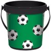 Amscan Black/Green Soccer Plastic Favor Bucket - 4.5" x 6.25" (1 Pc.) - Easy to Carry & Reusable Bucket - Ideal for Birthdays, Sports-Themed Events & Parties