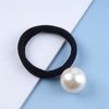 Yheakne Vintage Pearl Hair Tie Elastic Black Hair Rope Band Nylon Ring Hair Band Rope Ponytail Holder Pearl Hair Tie Accessories for Women and Girls Gifts (Black B)