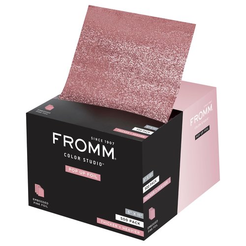 Fromm Color Studio Medium Weight Pop Up Hair Foil in Light Pink, 5" x 11" Embossed Aluminum Foil Sheets, Hair Foils for Highlighting and Coloring - 500 Foil Sheets