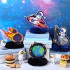 9 Pieces Outer Space Themed Honeycomb Centerpiece Outer Space Party Decorations Birthday Party Table Toppers Double Sided Table Decorations Planet Rocket Astronaut UFO Solar System Party Supplies