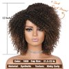 Fancy Hair Short Kinky Curly Wigs Ombre Brown Side Part Afro Wigs for Black Women Synthetic Yanky Twist Out Wig Natural Hairstyle for Daily Use (1B/30)