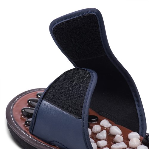 Relaxally Acupressure Mat Pebble Foot Massager Relaxer Pain Relief Health Sandals Slippers Relaxation Gifts for Men Women(Blue25)