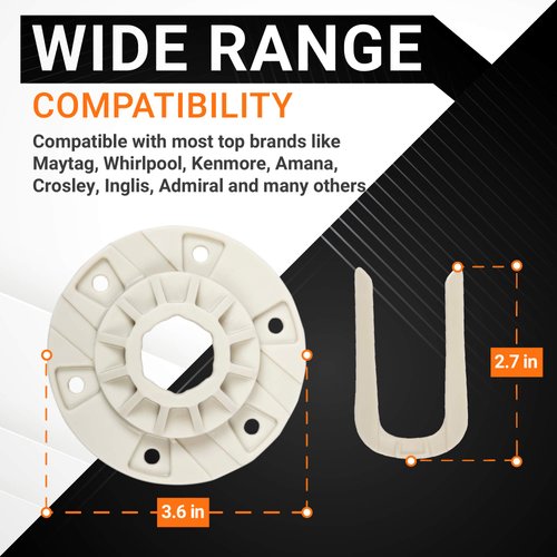 BlueStars (𝐄𝐧𝐡𝐚𝐧𝐜𝐞𝐝 𝐃𝐞𝐬𝐢𝐠𝐧) W10528947 Washer Basket Driven Hub Kit Replacement Part - Exact Fit For Maytag Whirlpool Kenmore Washers - Replaces AP5665171 W10396887 W10528947VP PS6012095