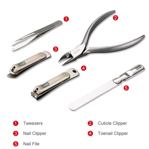 Manicure Set, Pedicure Sets, Nail Clipper Sets, Stainless Steel Professional Nail Cutter Kits with Travel Case (12 Count)