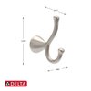 Delta ARV35-DN Arvo Double Towel Hook Bath Hardware Accessory in Brushed Nickel