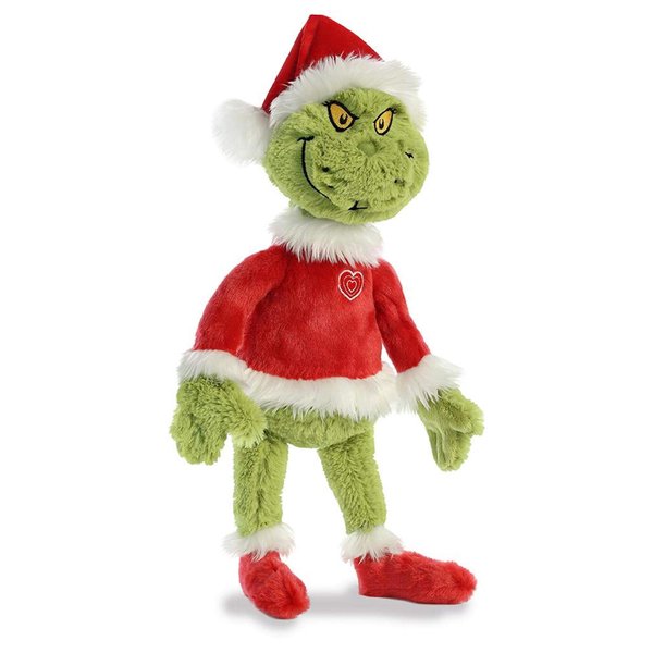Aurora® Whimsical Dr. Seuss™ Grinch Santa Stuffed Animal - Magical Storytelling - Officially Licensed - Green 16 Inches