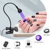 Geisofu UV Light Gooseneck UV Lamp for Nails 365+395nm 3w Black Light LED UV Nail Lamp with Clamp for Gel Nails Ultraviolet Curing UV Nail Lamp 5v USB Input UV Light with 4 Levels Dimming