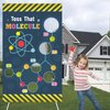 Science Toss Games Banner Backdrop Chemistry Toss that Molecule Theme Decor Decorations for School Science Laboratory Lab Science Classroom Boy Girl Kid Birthday Party Supplies Favors Background