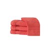 4 Piece 13” × 13” Soft Turkish Cotton Washcloths for Bathroom, Kitchen, Hotel, Spa, Gym & College Dorm | Absorbent and Super Soft Washcloth Set for Body & Face, Baby and Adults - Coral