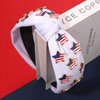 mokkia 4th of July Headband for Women American Flag Star Knotted Headbands Red White and Blue Rhinestone Crystal Top Knot Headbands Patriotic 4th of July Accessories Party Favors (American Star 3)