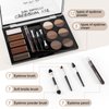 Apooliy Eyebrow Powder Palette Set, 12 Colors of Eyebrow Powder, 5 Colors of Eyebrow Mascara, 4 Eyebrow Stencils, Eyebrow Brush and Pencil, Volumizing Eyebrow Gel to Creates Natural Brows