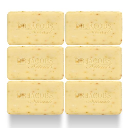 Dr Jacobs Naturals, Triple Milled Loofah Exfoliating Castile Bar Soap (Pack of 6) - Free of Parabens, Sulfates, Synthetics, Gltuen and GMO (Citrus Crush Cocktail)