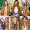 Pre Stretched Braiding Hair 36inch 6 Packs Synthetic Braiding Hair #27 Honey Blonde Braiding Hair Pre Stretched Soft Yaki Braiding Hair For Braids Long Braiding Hair Extensions(#27,6Packs,36inch）