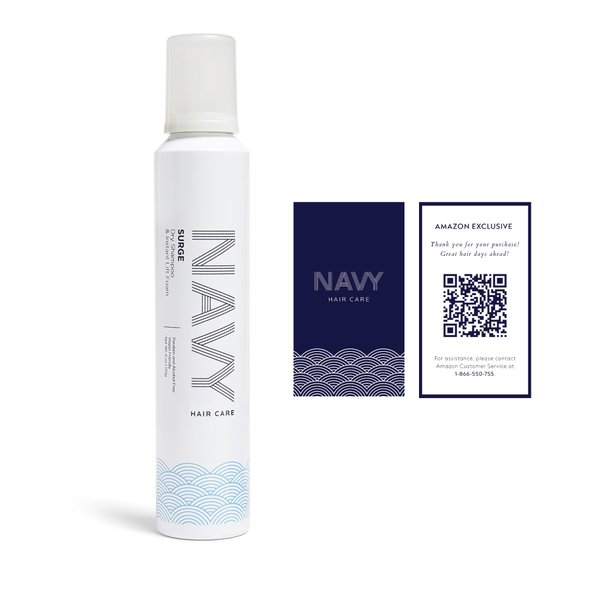 Navy Surge Dry Shampoo and Instant Lift Foam - | Volume + Strength + Scalp Care (177 ml / 6 oz)