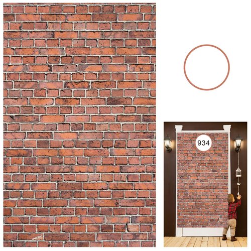 Brick Wall Backdrop,78.7"x 49.2" Inch Door Curtain, Wizard Birthday Party Supplies, Halloween Christmas Themed Party Decorations,Wall Backdrop Decoration (Old red)